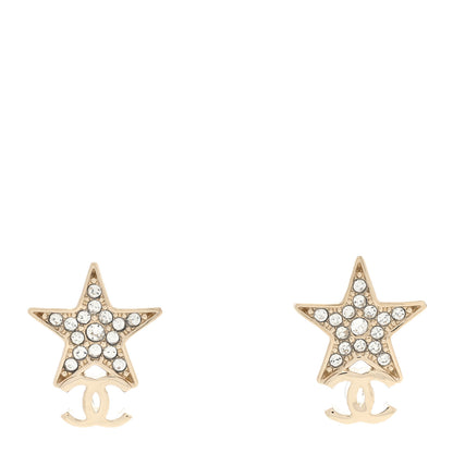 Chanel Crystal Star CC Earrings Gold 1 of 5