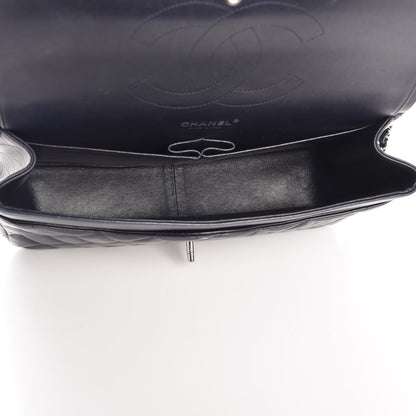 Chanel Lambskin Quilted Jumbo Double Flap Navy 6 of 14