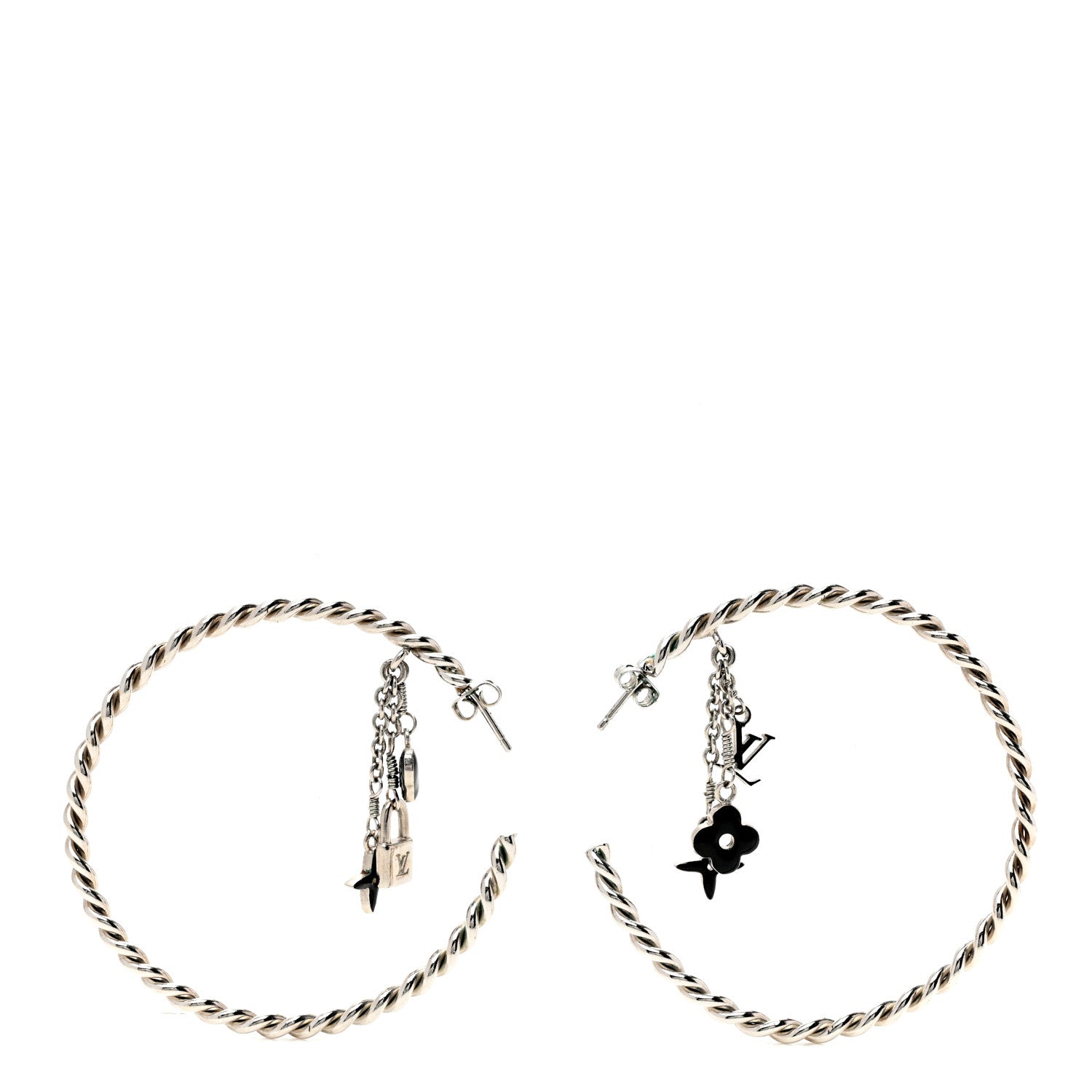 Louis Vuitton Sweet Monogram Creole Hoop Earrings Silver 1 of 6
