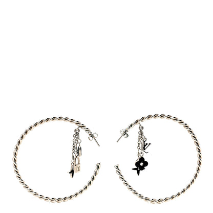 Louis Vuitton Sweet Monogram Creole Hoop Earrings Silver 1 of 6