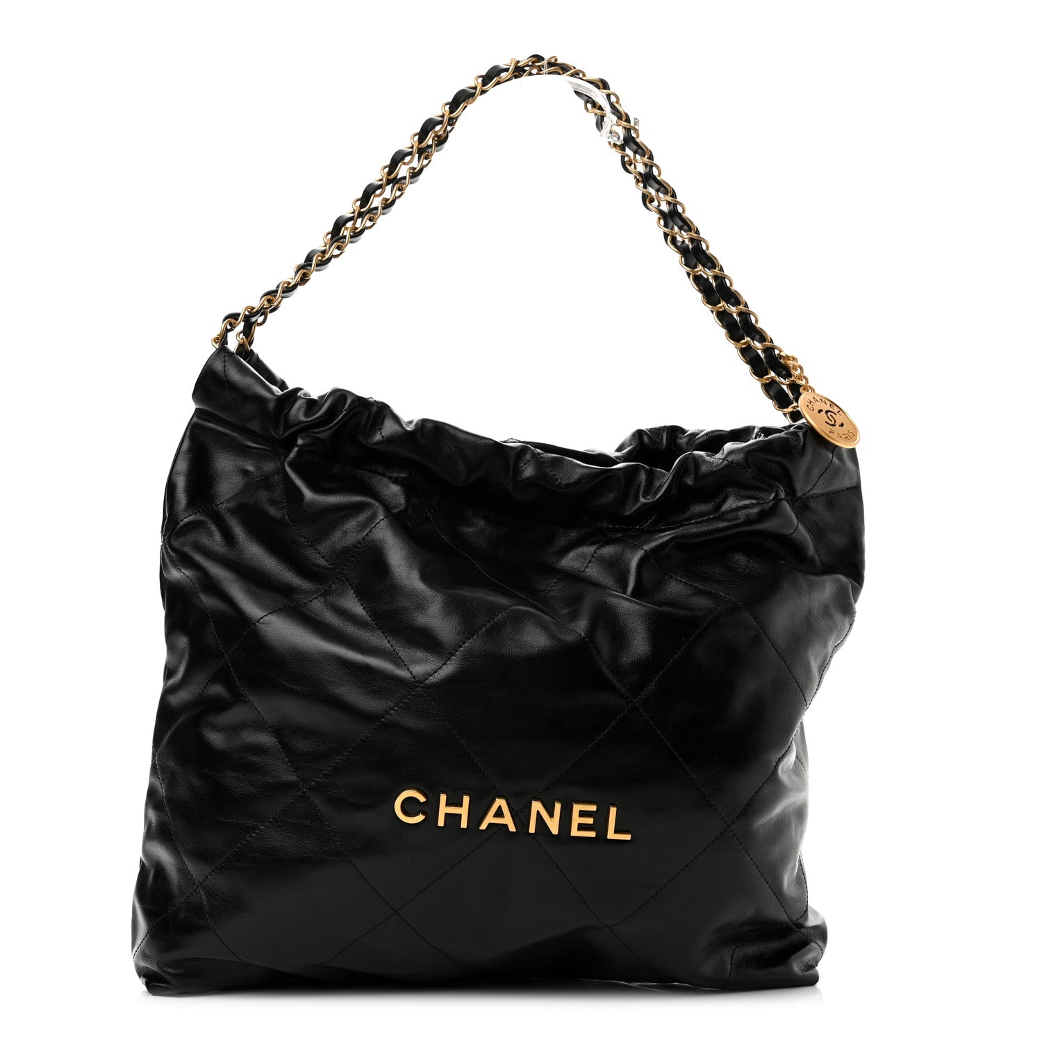 Chanel Shiny Calfskin Quilted Chanel 22 Black 3 of 11