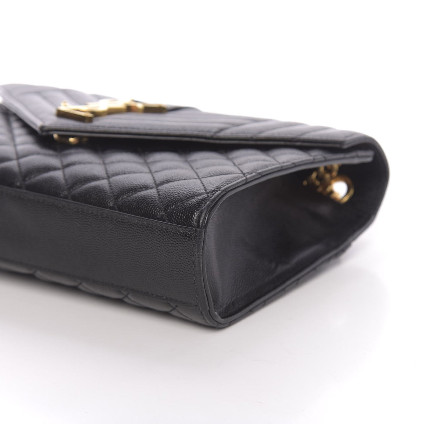 Grain De Poudre Textured Mixed Matelasse Triquilt Medium Monogram Satchel Black