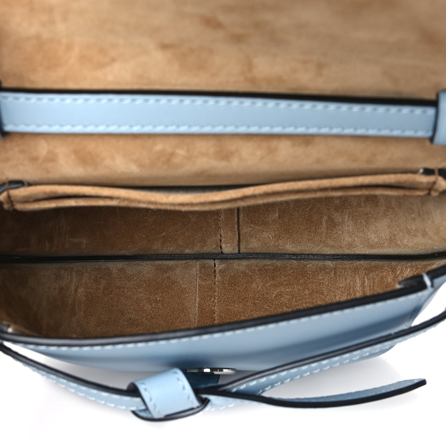 Calfskin Jacquard Mini Gate Dual Bag Dusty Blue