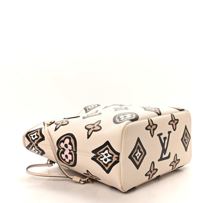 Louis Vuitton Monogram Giant Wild at Heart Neverfull MM Creme 4 of 9