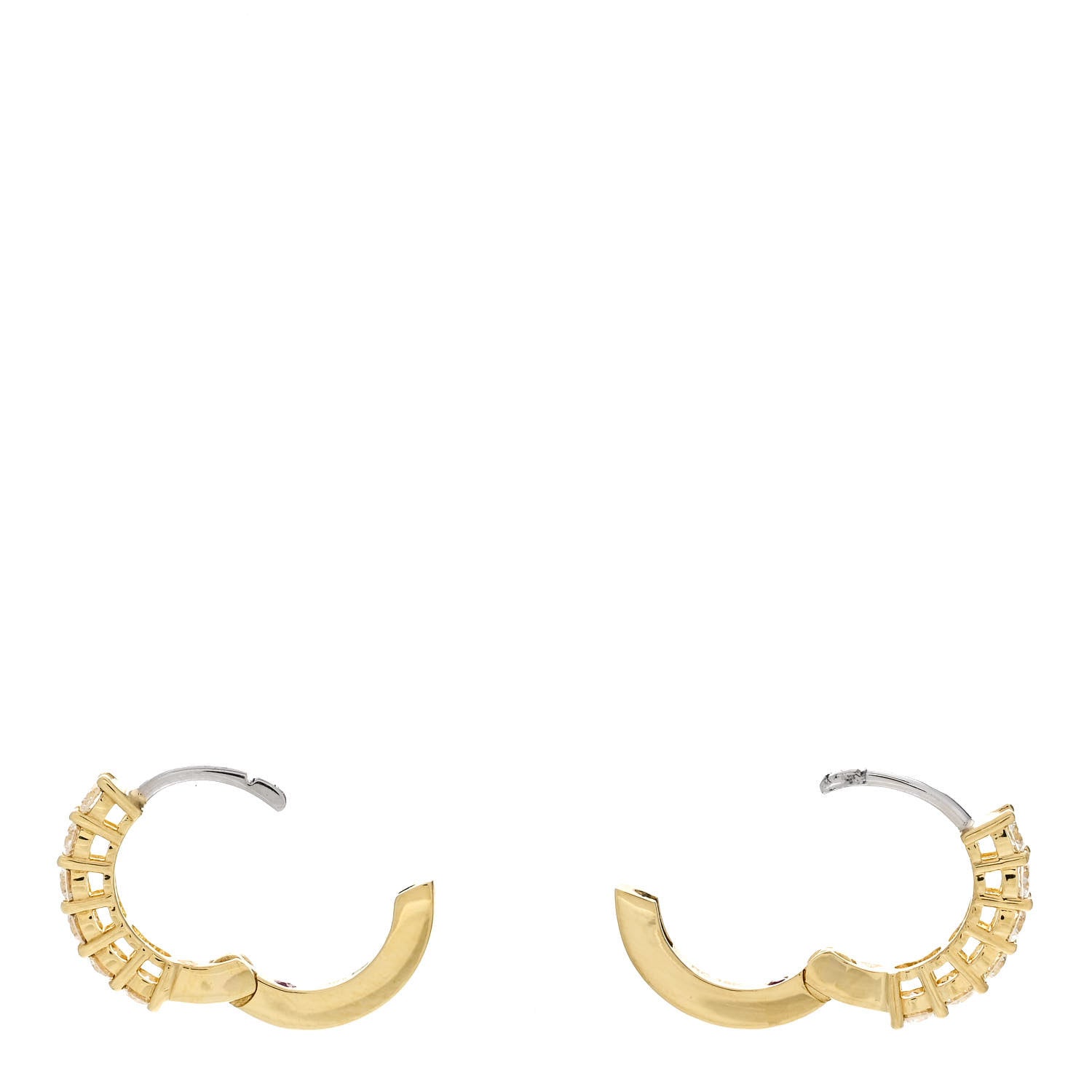 Roberto Coin 18K Yellow Gold Diamond .70ctw Huggie Hoop Earrings 3 of 5