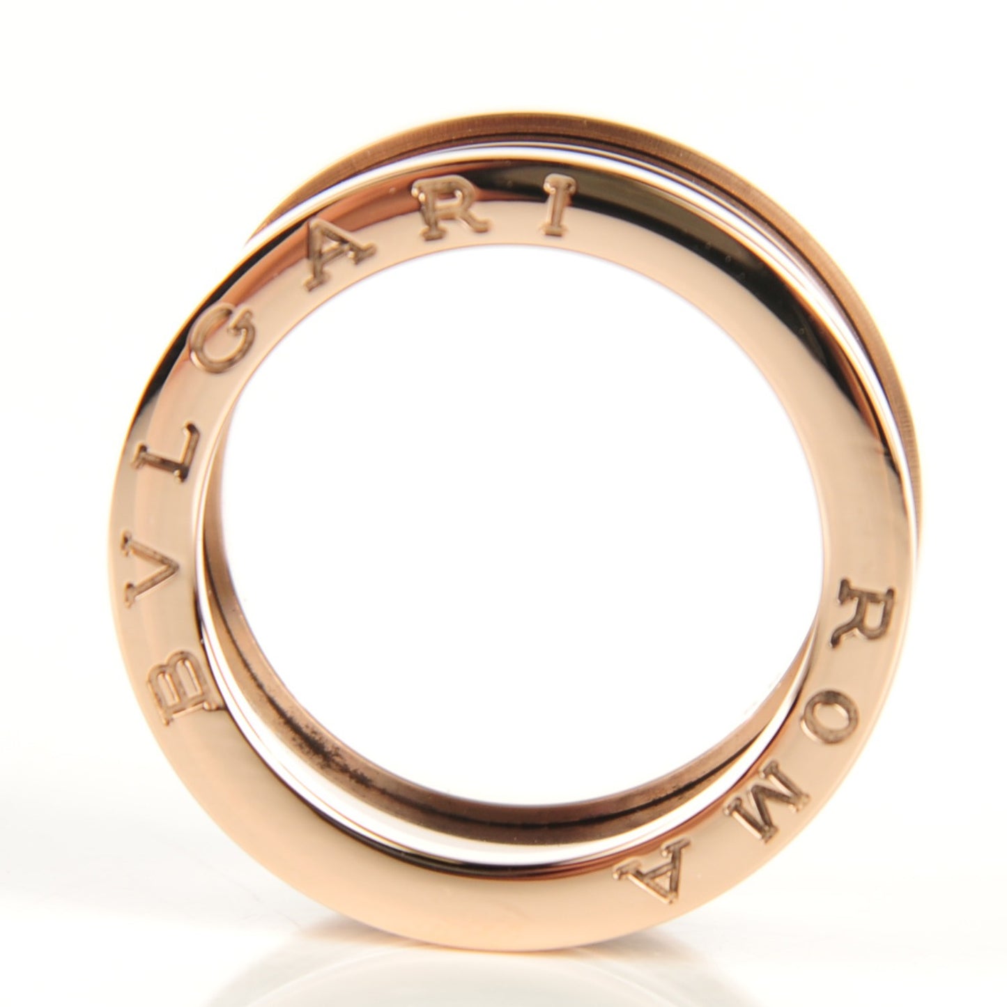 BULGAR 18K Rose Gold Bronze Cermet Roma B.Zero1 4 Band Ring 59 9