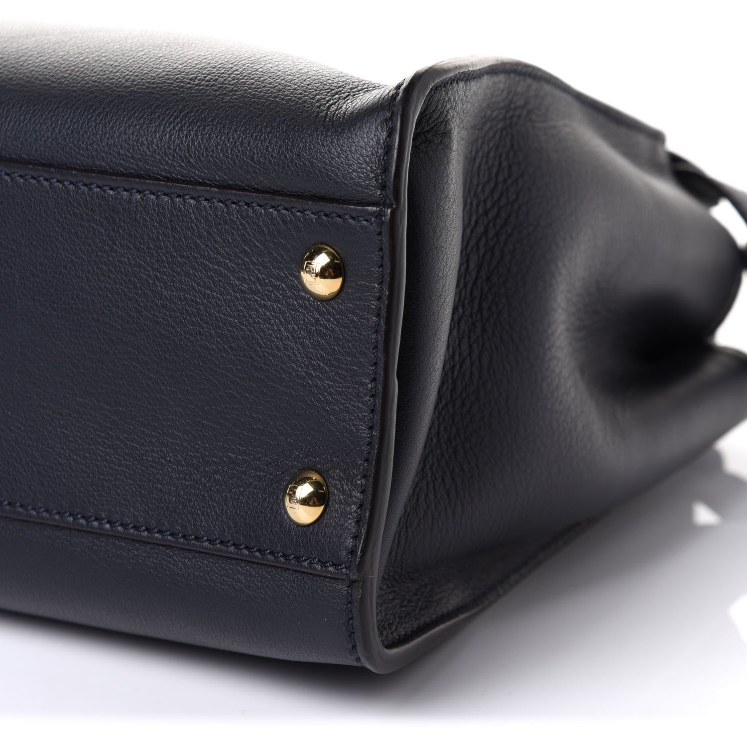Fendi Calfskin Velvet Fun Fair Medium Peekaboo Iconic Satchel Night Blue Multicolor 11 of 11
