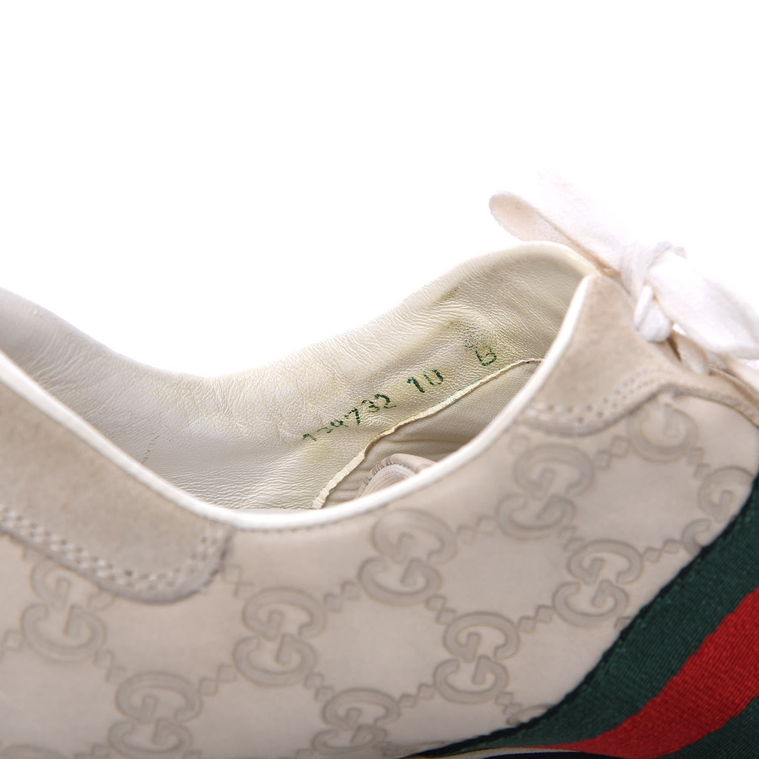 Gucci Guccissima Web Mens Sneakers 10 White 11 of 17
