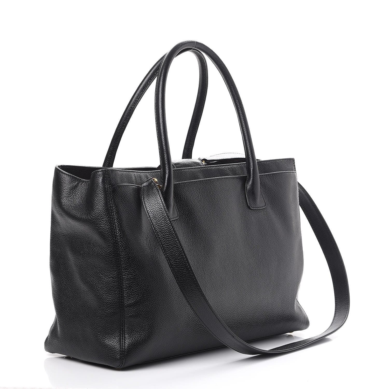Chanel Calfskin Cerf Executive Shopper Tote Black 4 of 10