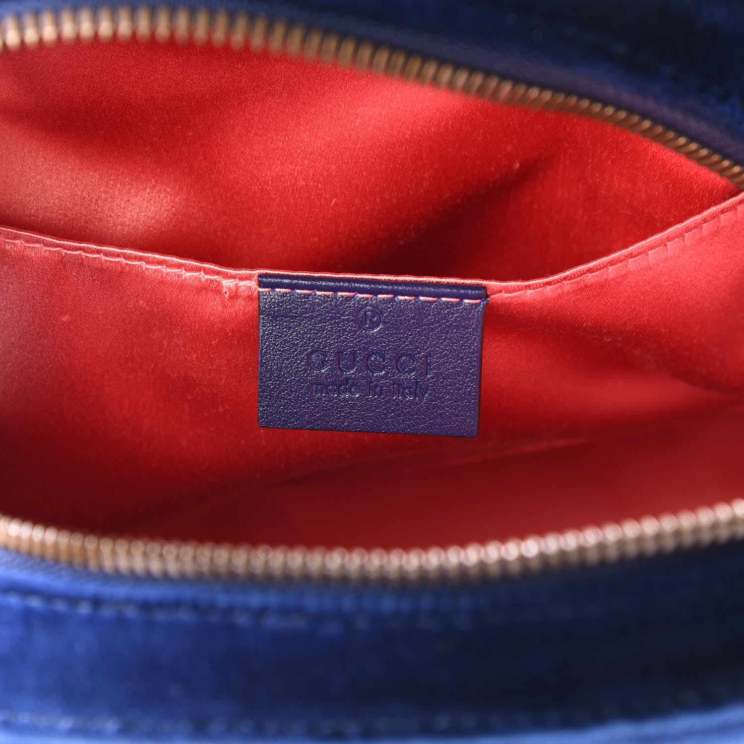 Gucci Velvet Matelasse GG Marmont Dome Backpack Cobalt Blue 7 of 9