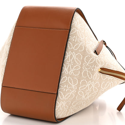 Loewe Calfskin Canvas Anagram Small Hammock Shoulder Bag Ecru Tan 10 of 12