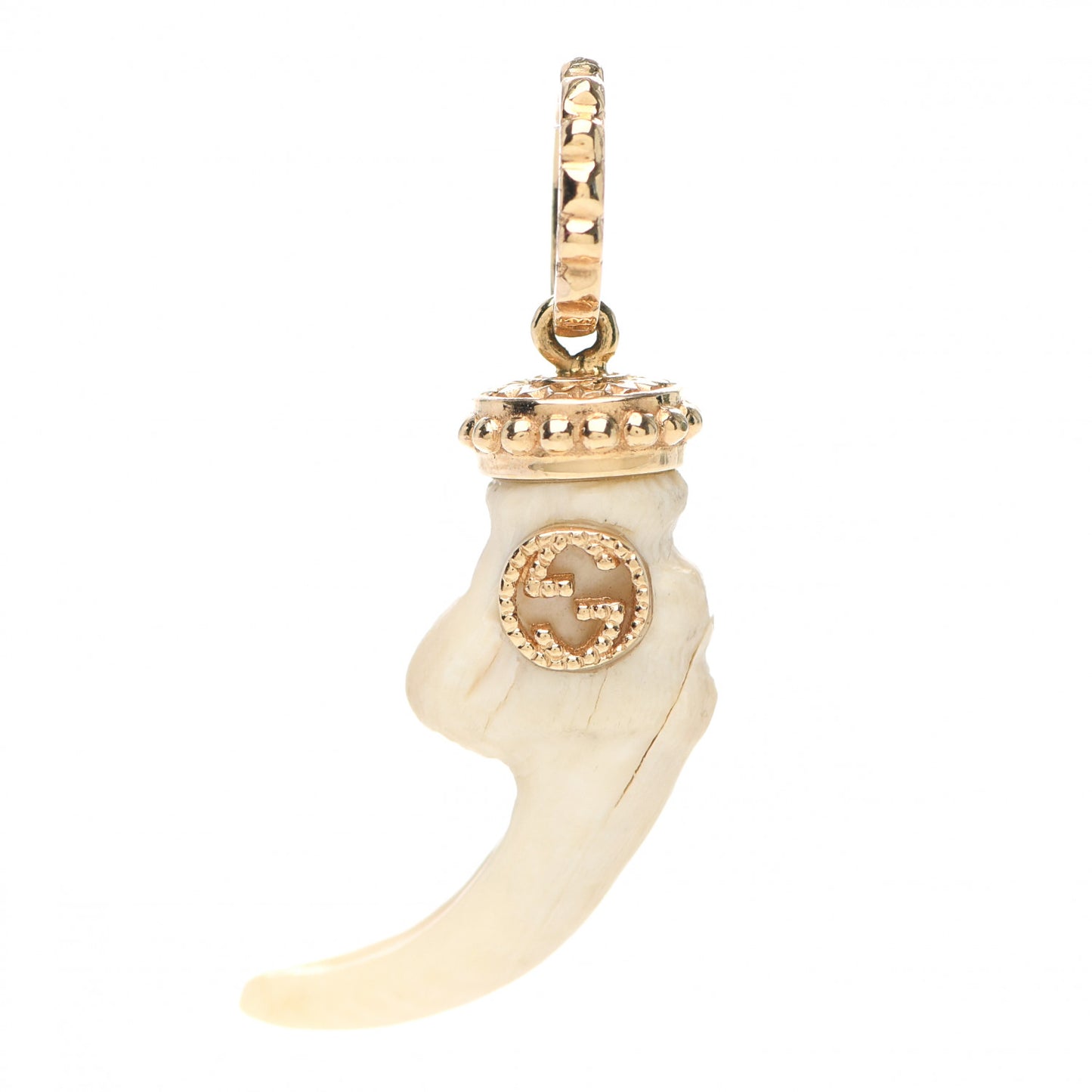 18K Yellow Gold Bone Tooth Charm