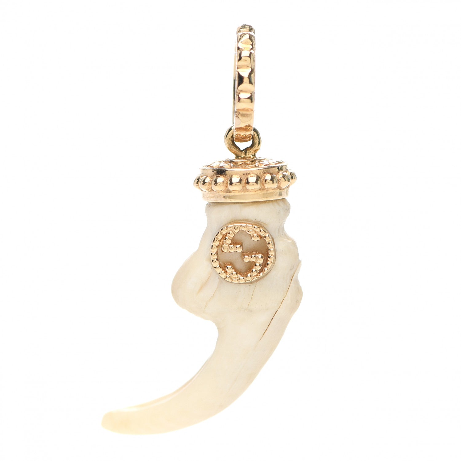 Gucci 18K Yellow Gold Bone Tooth Charm 1 of 5