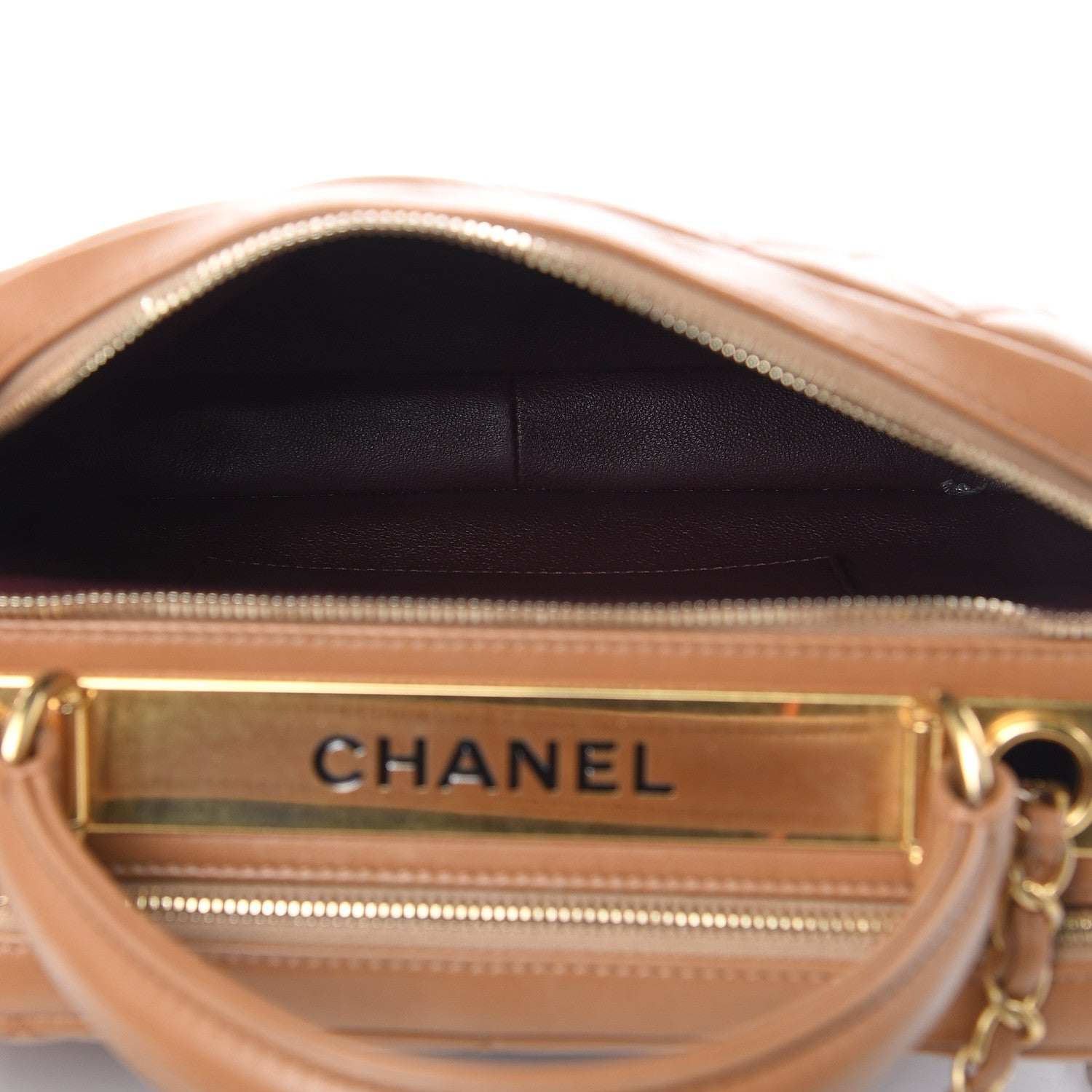 Chanel Lambskin Quilted Medium Trendy CC Bowling Bag Camel 6 of 19