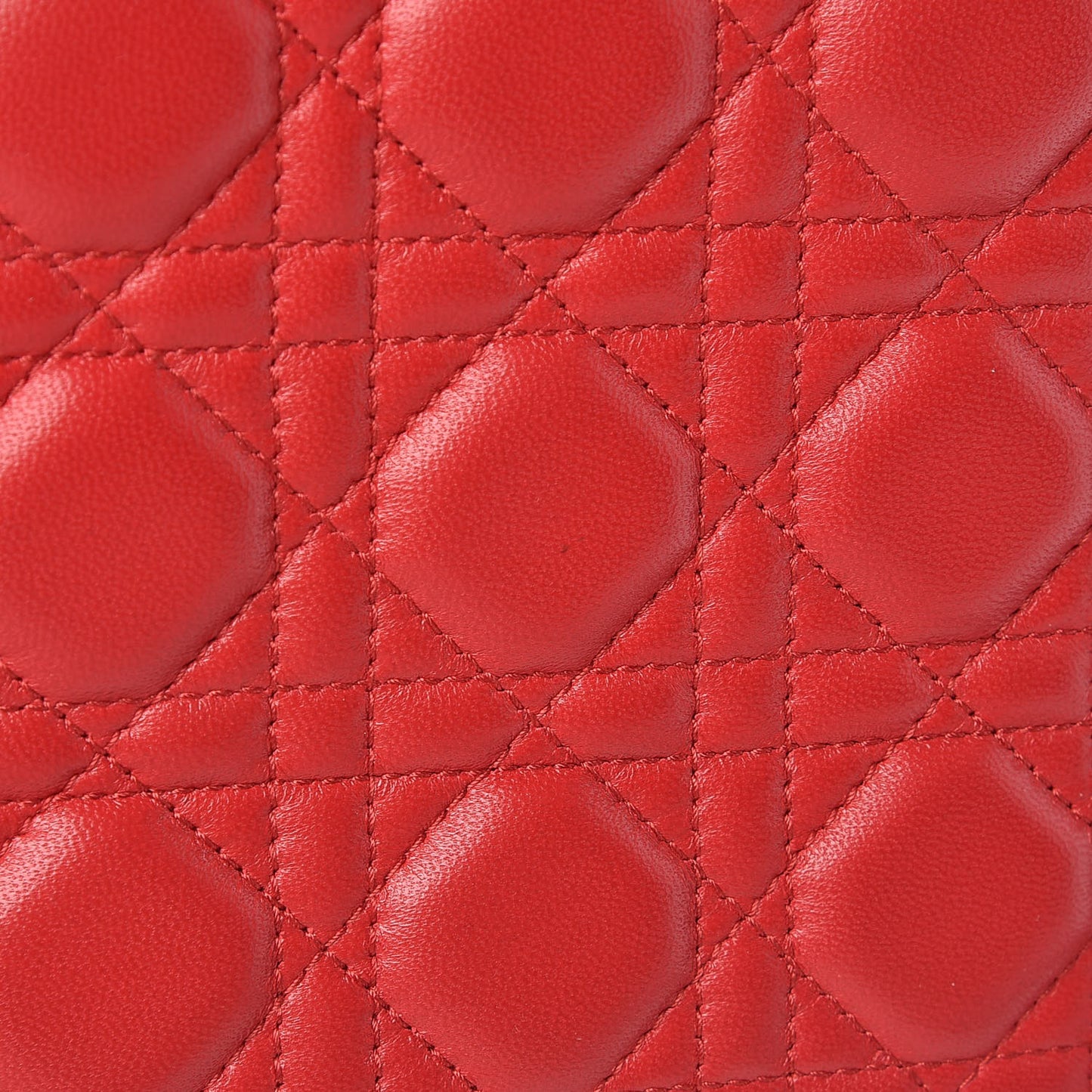 Lambskin Cannage Medium Lady Dior Red