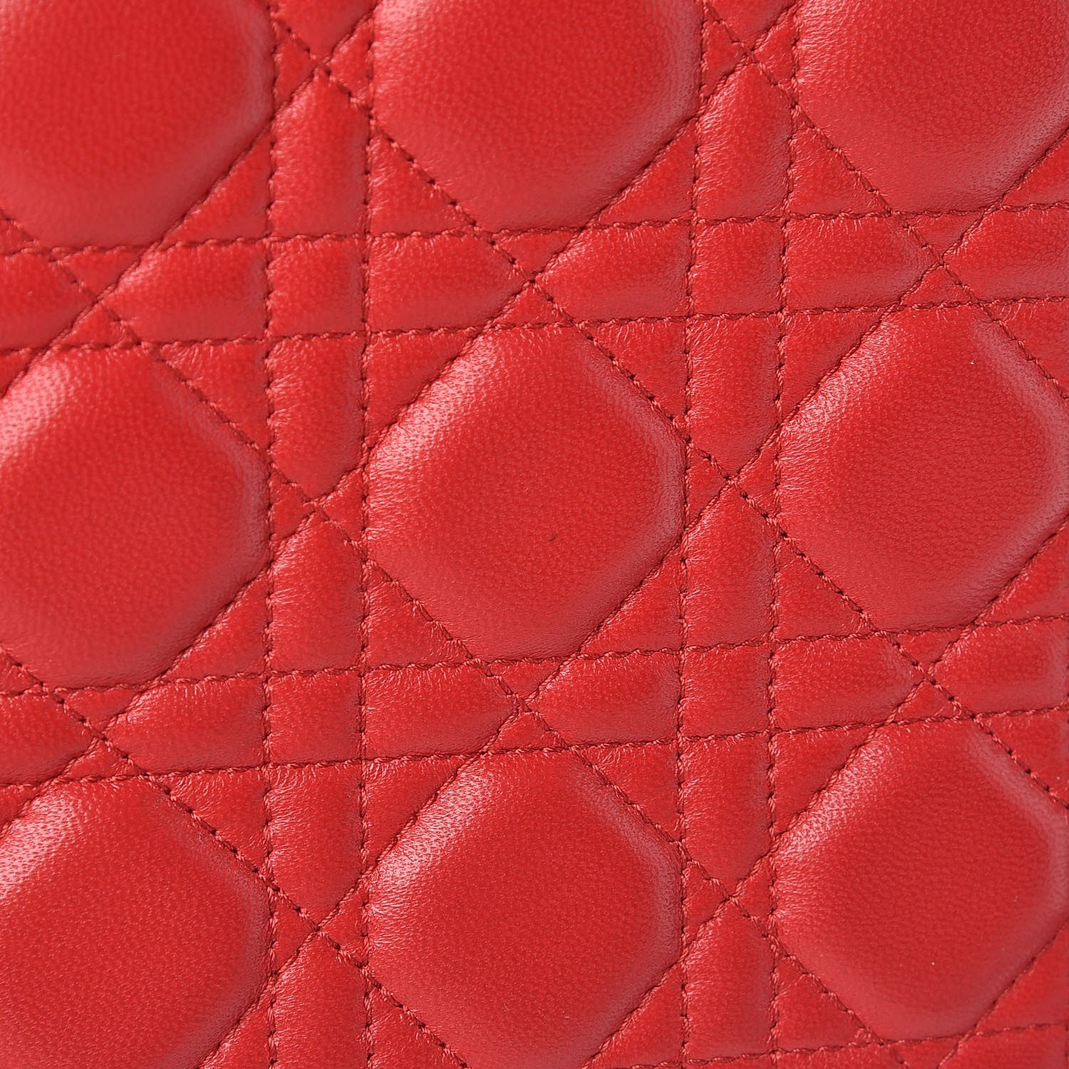 Christian Dior Lambskin Cannage Medium Lady Dior Red 12 of 13