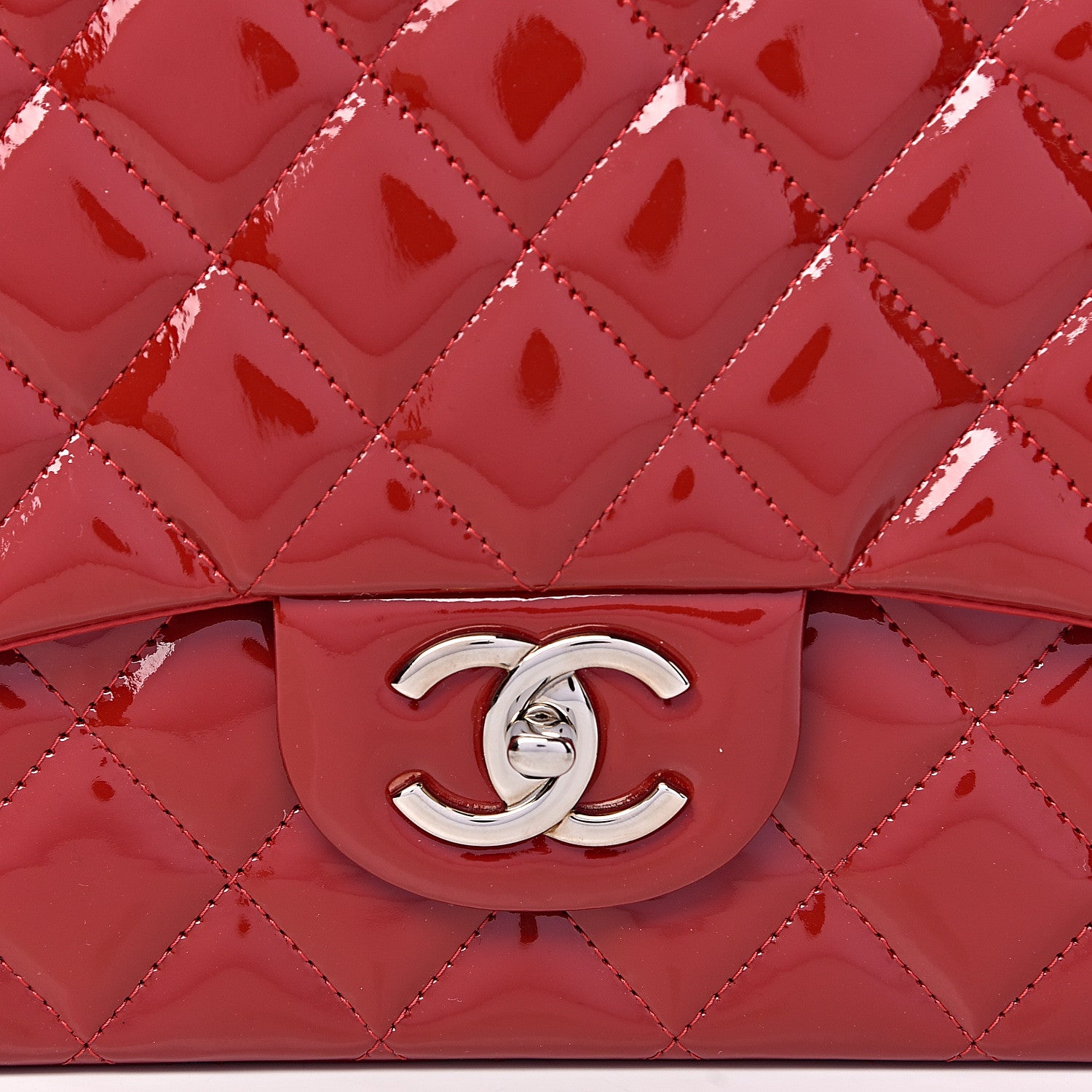 Chanel Patent Quilted Maxi Double Flap Red 5 of 14