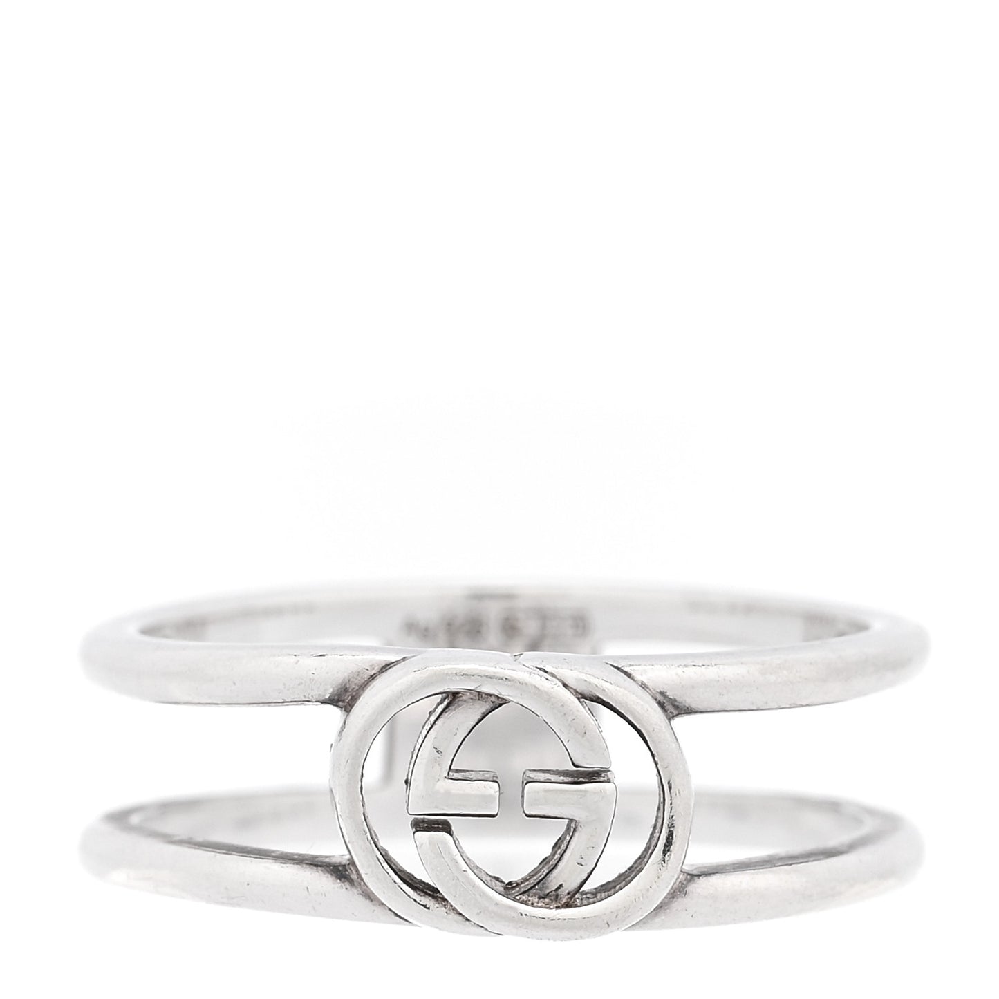 Sterling Silver 6mm Interlocking G Open Band Ring 50 5.25