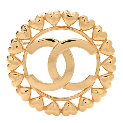 Chanel Metal CC Heart Brooch Gold 1 of 5
