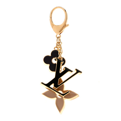 Louis Vuitton Metal Enamel Fleur De Monogram Bag Charm Dore 1 of 4