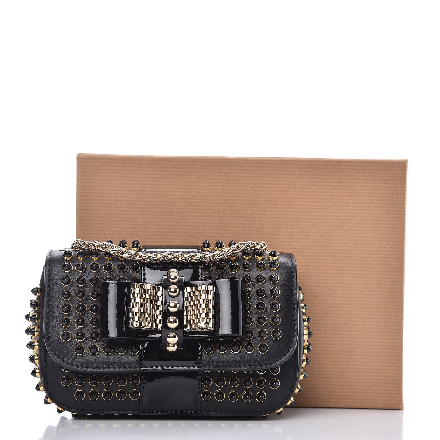 Calfskin Cabo Sweety Charity Crossbody Bag Black Gold