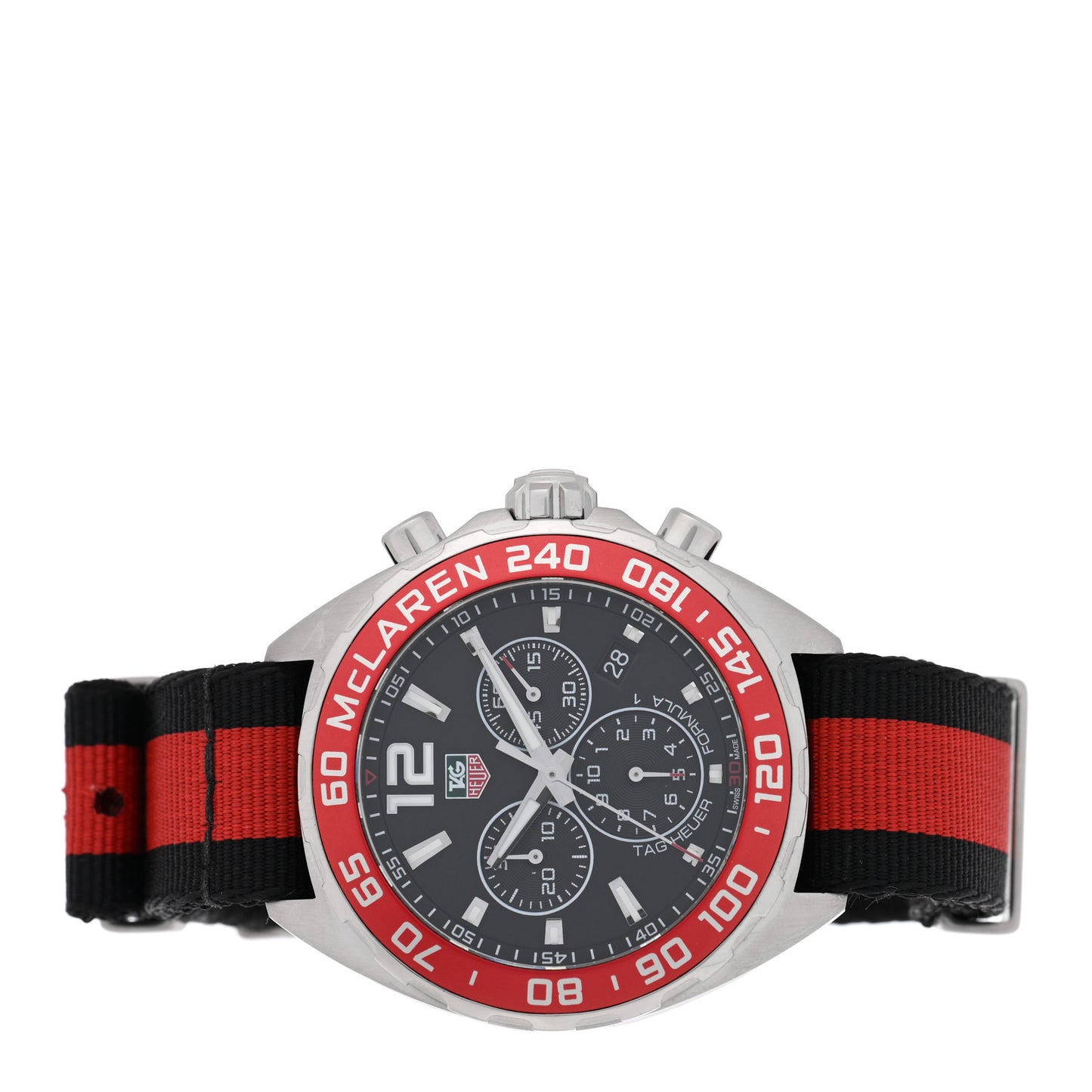 Stainless Steel Fabric 42mm Formula 1 McLaren Chronograph Quartz Watch Black CAZ1112