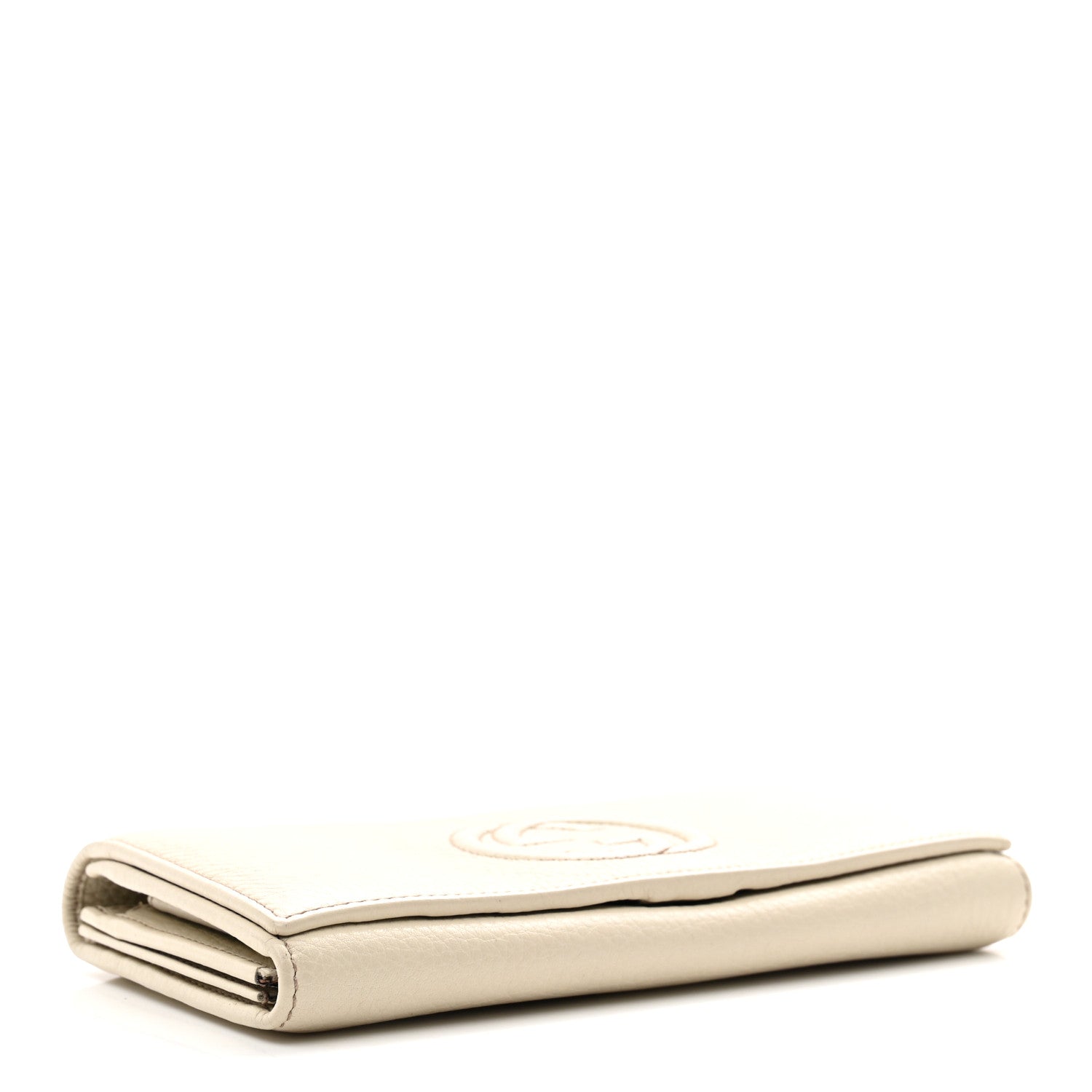 Gucci Pebbled Calfskin Large Soho Continental Wallet Off White 4 of 7