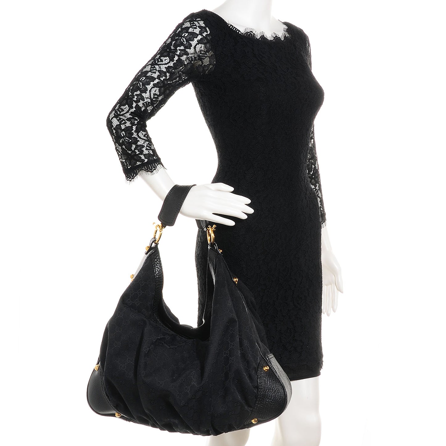 Monogram Large Jockey Hobo Black