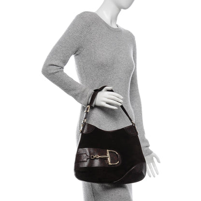 Gucci Guccissima Suede Hasler Hobo Dark Brown 2 of 8