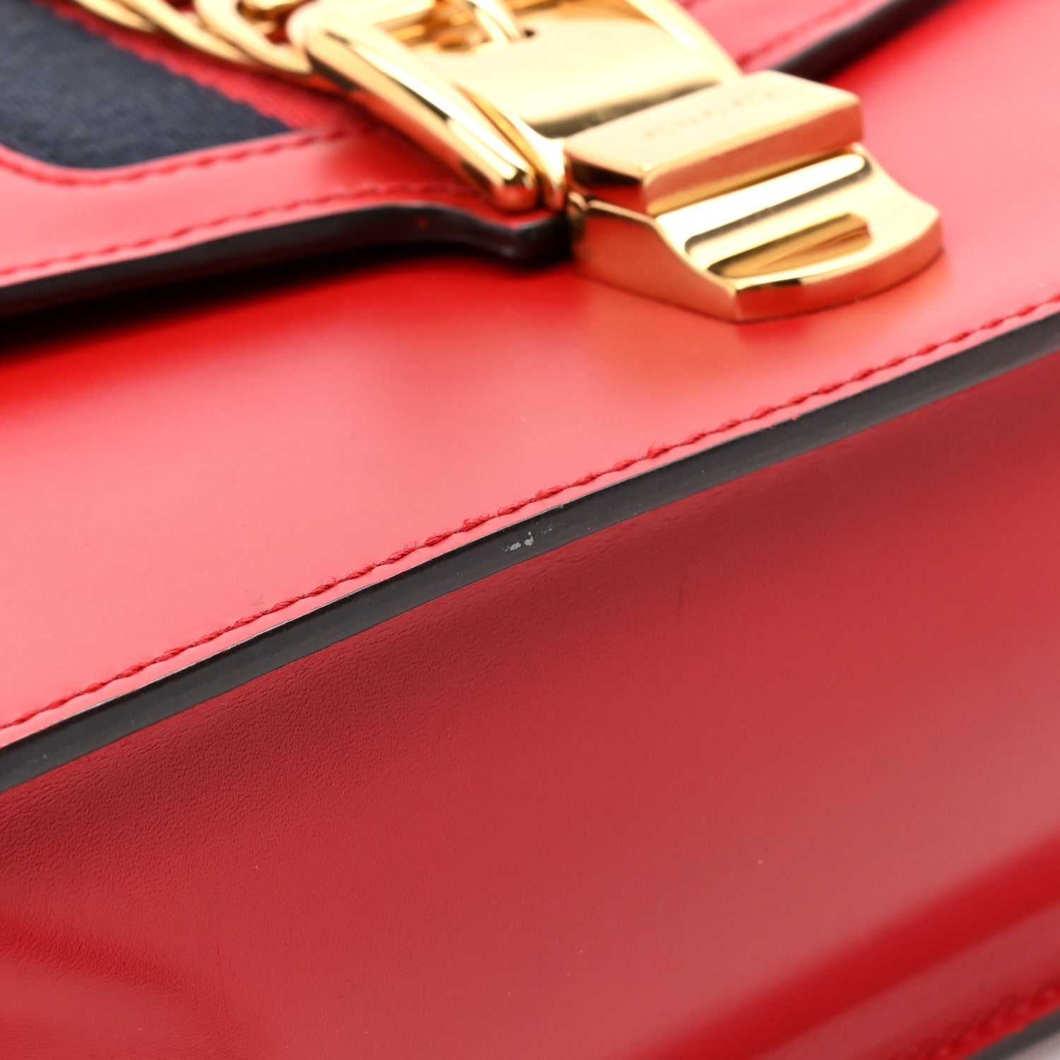 Gucci Calfskin Small Sylvie Shoulder Bag Hibiscus Red 11 of 17