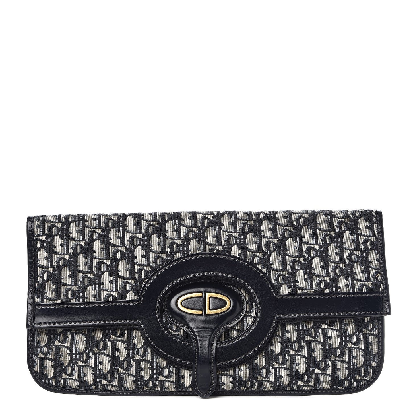Oblique Fold Over Clutch Blue