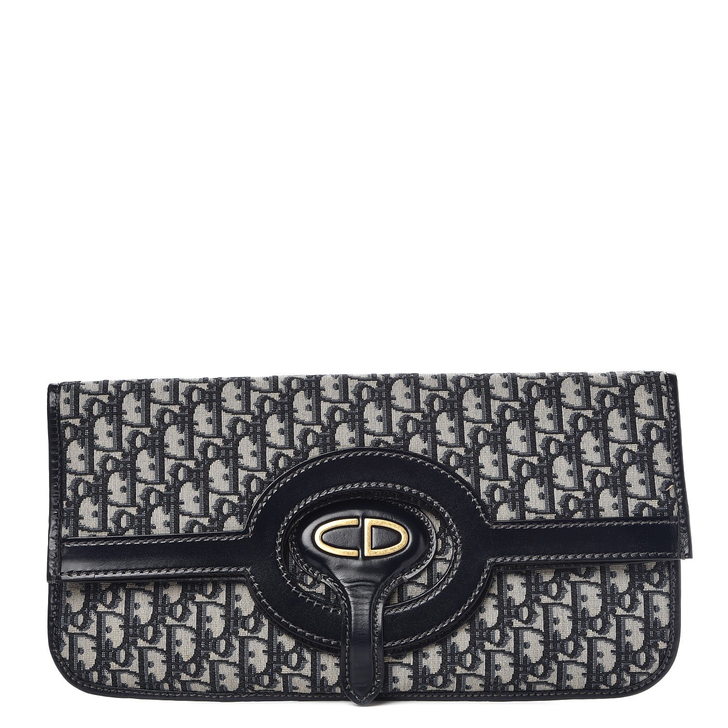 Christian Dior Oblique Fold Over Clutch Blue 1 of 8