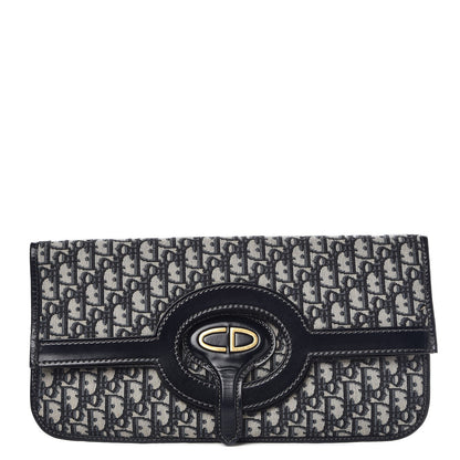 Christian Dior Oblique Fold Over Clutch Blue 1 of 8