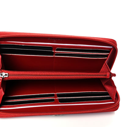Chanel Lambskin Quilted Boy Zip Around Wallet Red 5 of 10