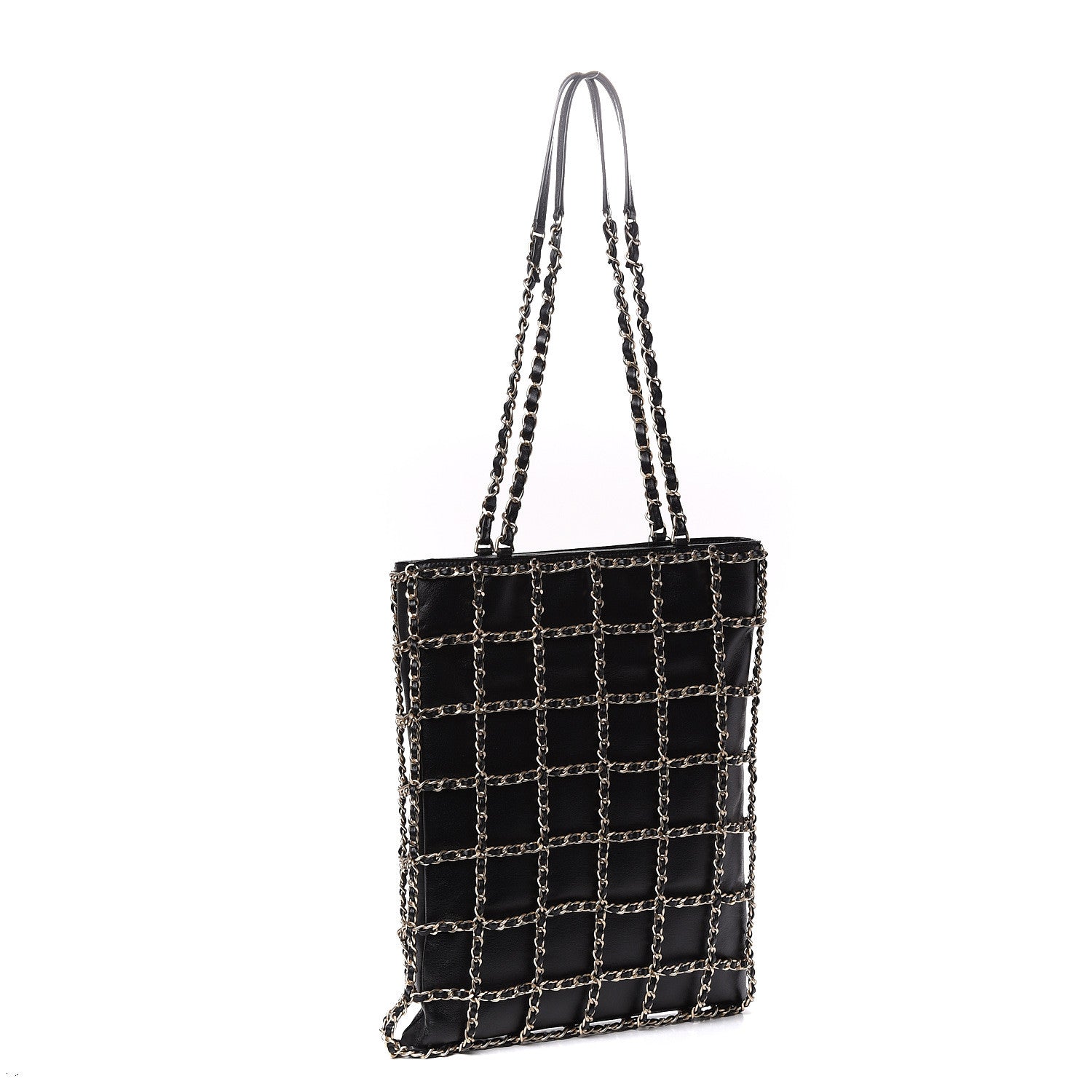 Chanel Lambskin Large Shopping Chain Tote Black 4 of 11