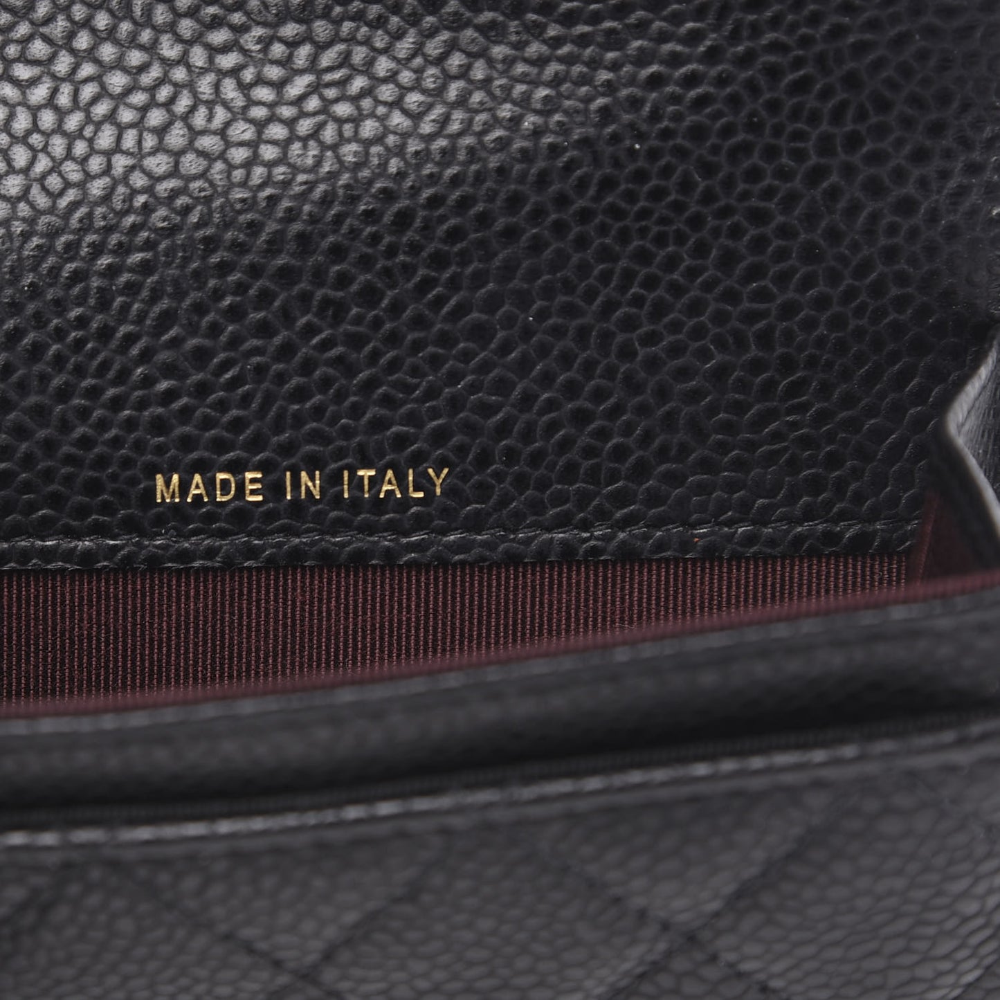 Caviar Quilted Flap Card Holder Wallet Black