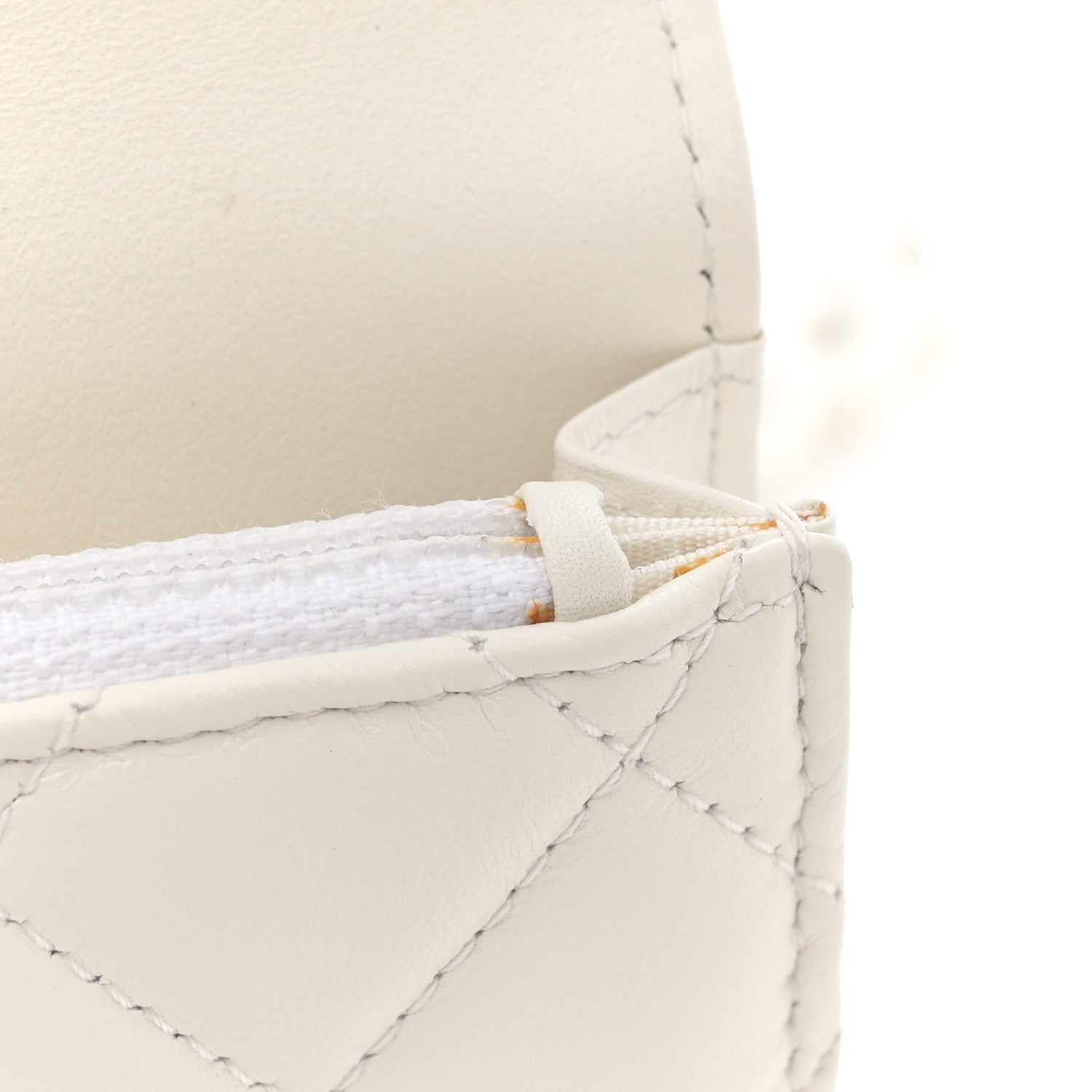 Chanel Calfskin Quilted Maxi Pearls Clutch With Chain White 12 of 14