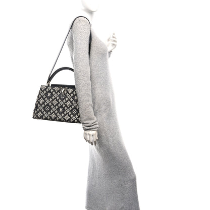 Louis Vuitton Calfskin Since 1854 Embroidered Capucines PM Black 2 of 9