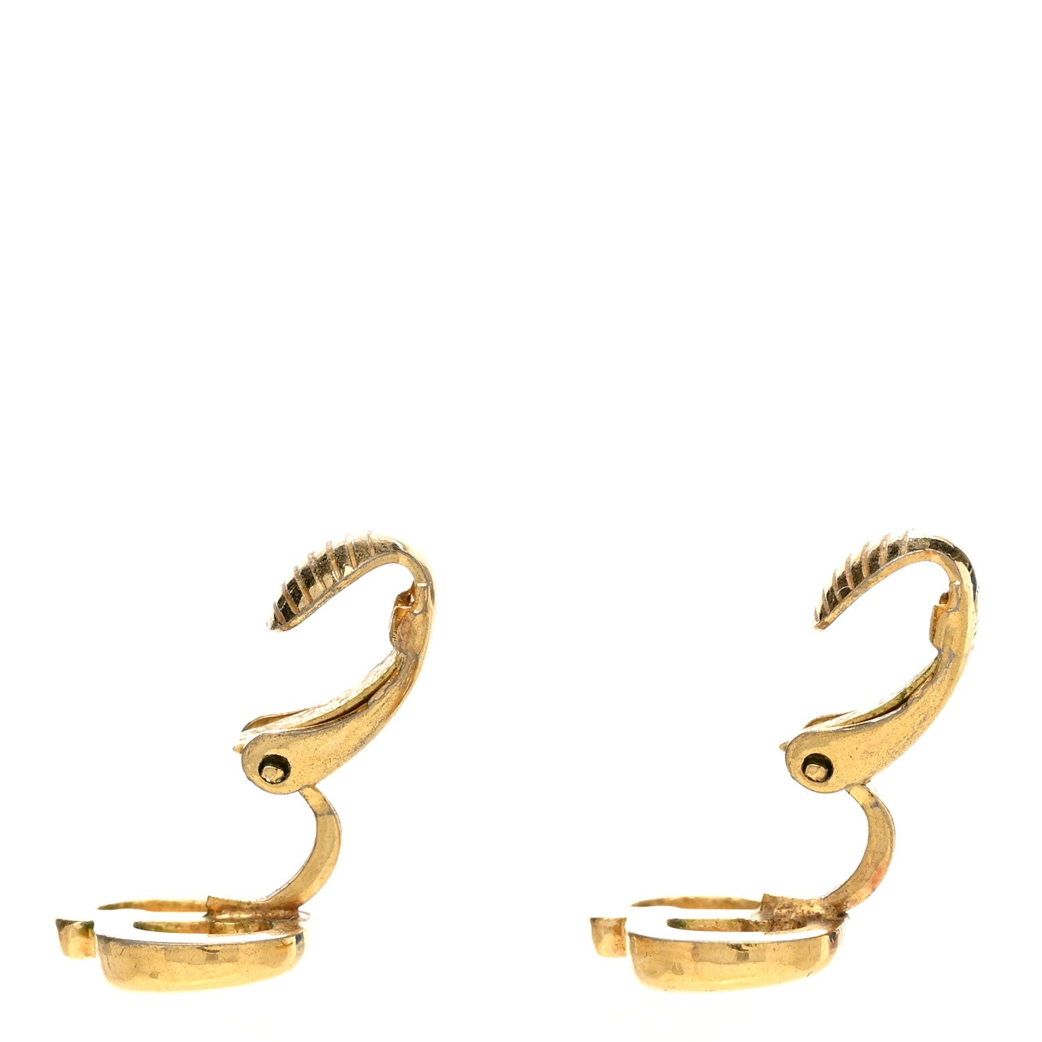 Christian Dior Metal CD Clip On Earrings Gold 3 of 4