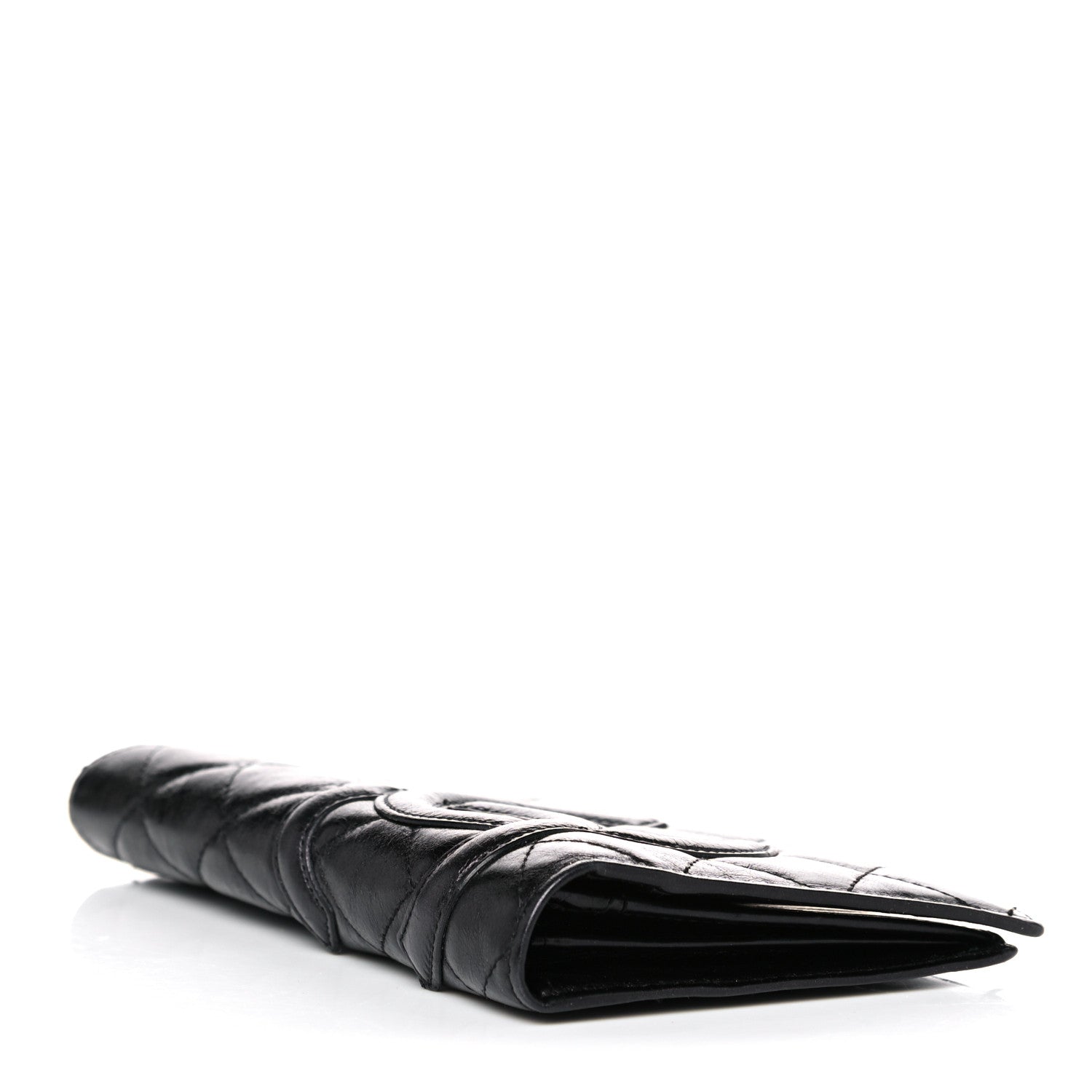 Chanel Aged Calfskin Quilted Cambon Yen Wallet Black 5 of 17