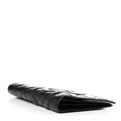 Chanel Aged Calfskin Quilted Cambon Yen Wallet Black 5 of 17