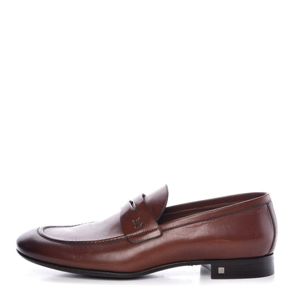 Louis Vuitton Calfskin Mens Santiago Loafers 8 Brown 1 of 10