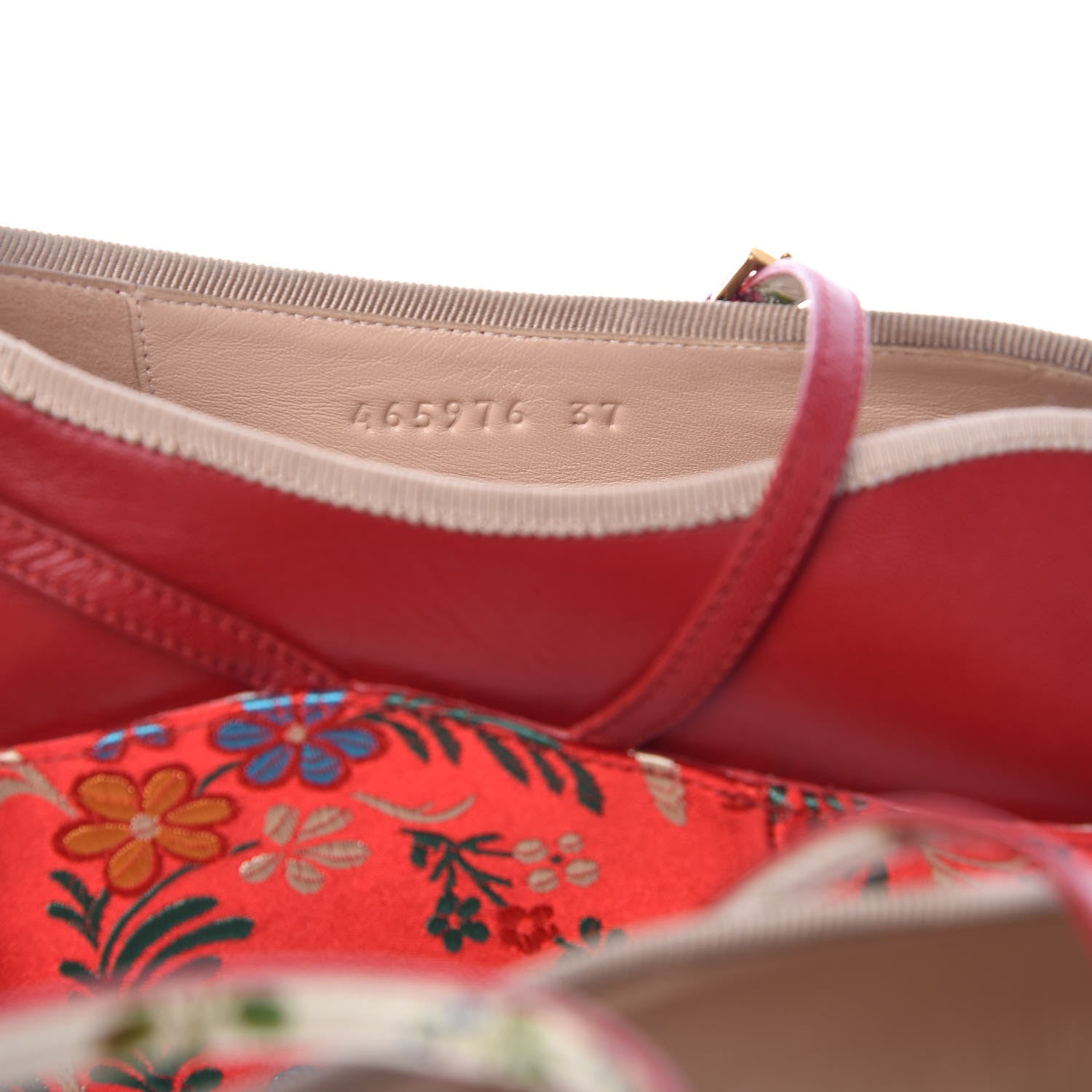 Gucci Malaga Kid Silk Hannelore Detachable Platform Slide 37 Hibiscus Red 10 of 18