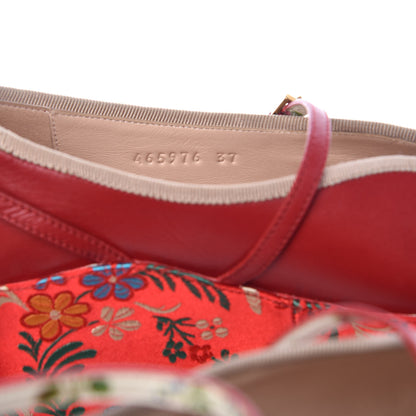 Gucci Malaga Kid Silk Hannelore Detachable Platform Slide 37 Hibiscus Red 10 of 18