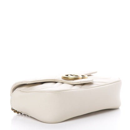 Gucci Calfskin Matelasse Super Mini GG Marmont Shoulder Bag White 4 of 11