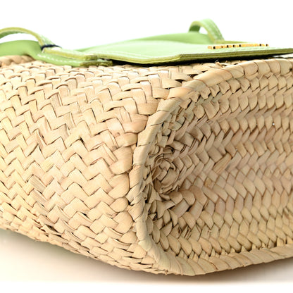 Jacquemus Raffia Suede Le Petit Panier Soli Green 8 of 9