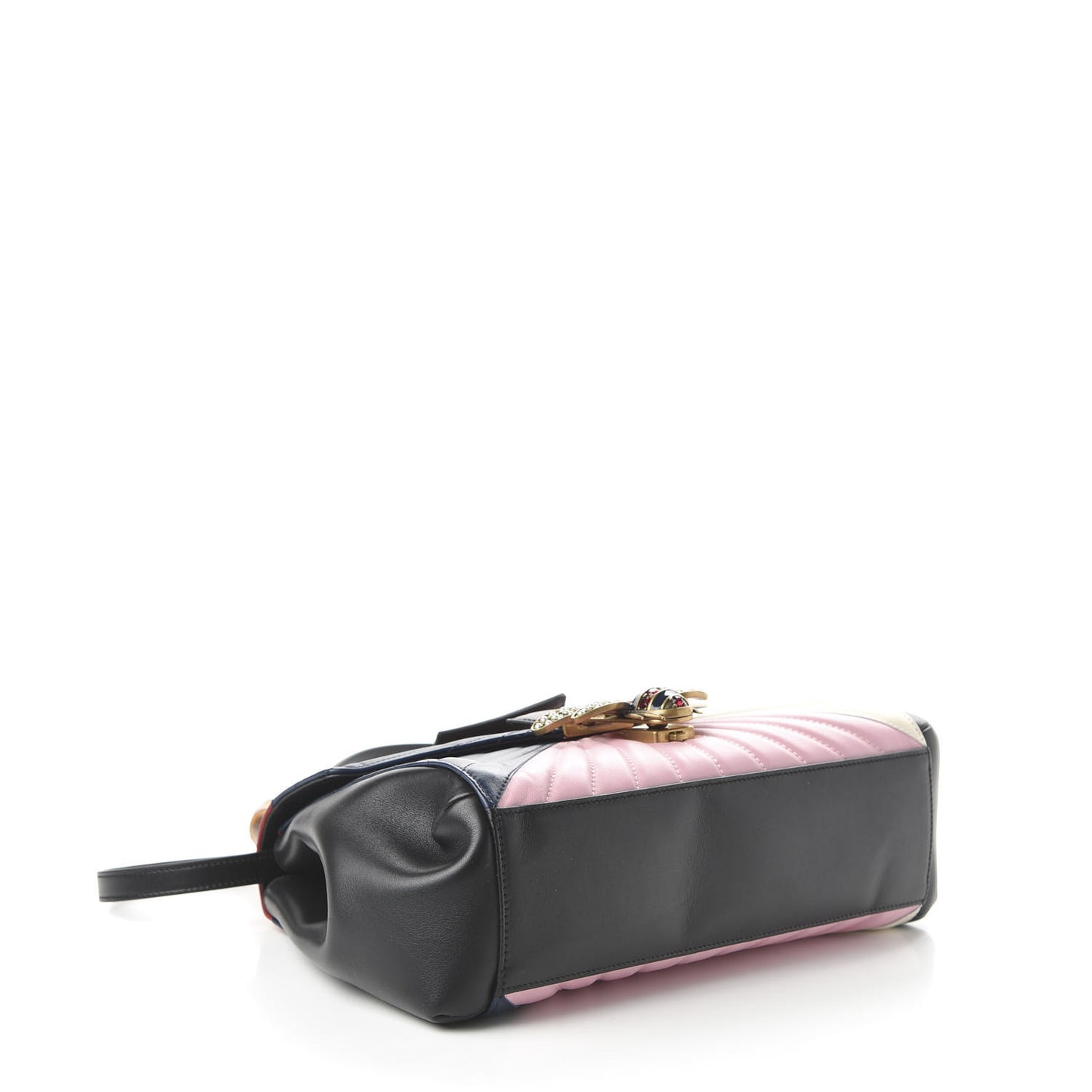 Calfskin Bamboo Trapuntata Queen Margaret Top Handle Bag Blue Agata Hibiscus Red Mystic White Sugar Pink