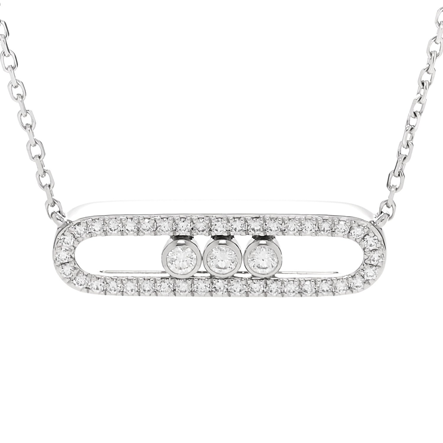 Messika 18K White Gold Diamond Baby Move Pave Necklace 4 of 8