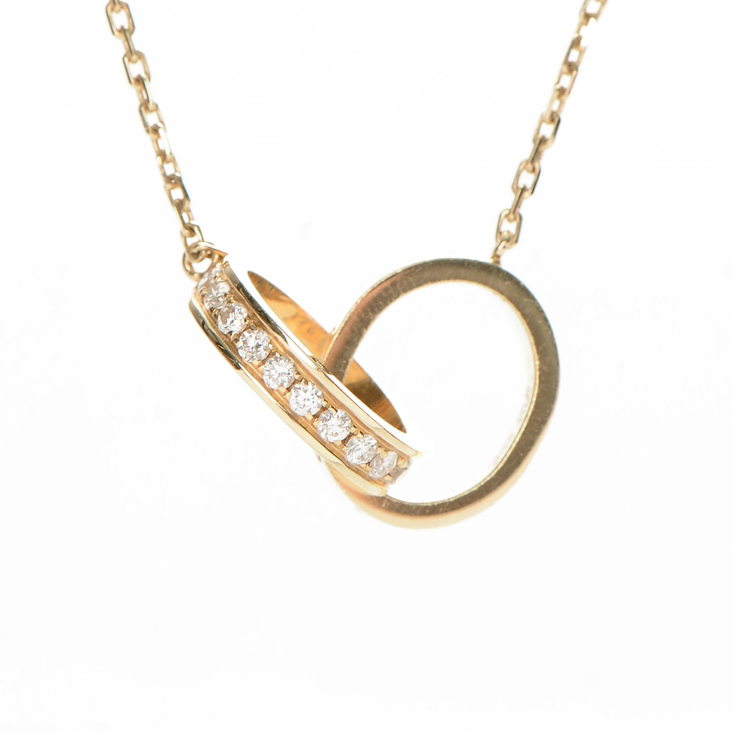 18K Yellow Gold Diamond Interlocking LOVE Necklace
