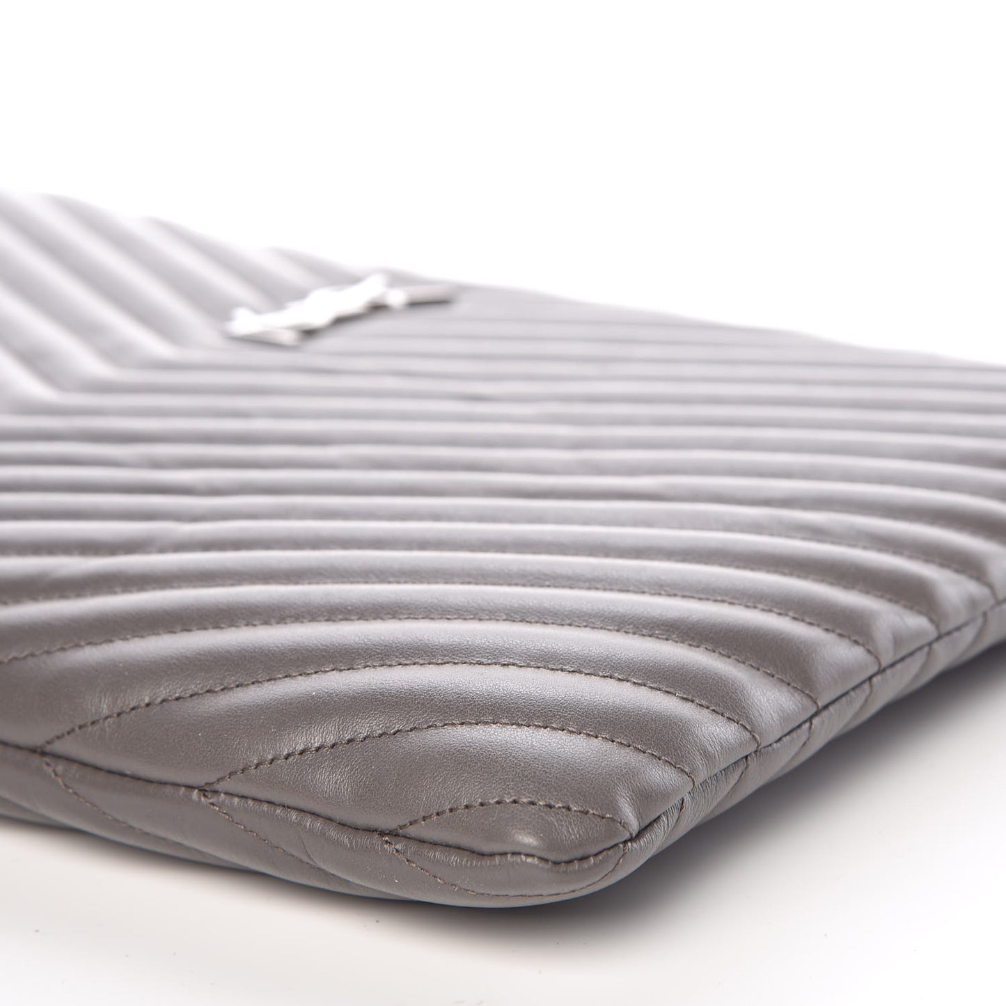 Calfskin Matelasse Chevron Cassandre Monogram Document Holder Earth
